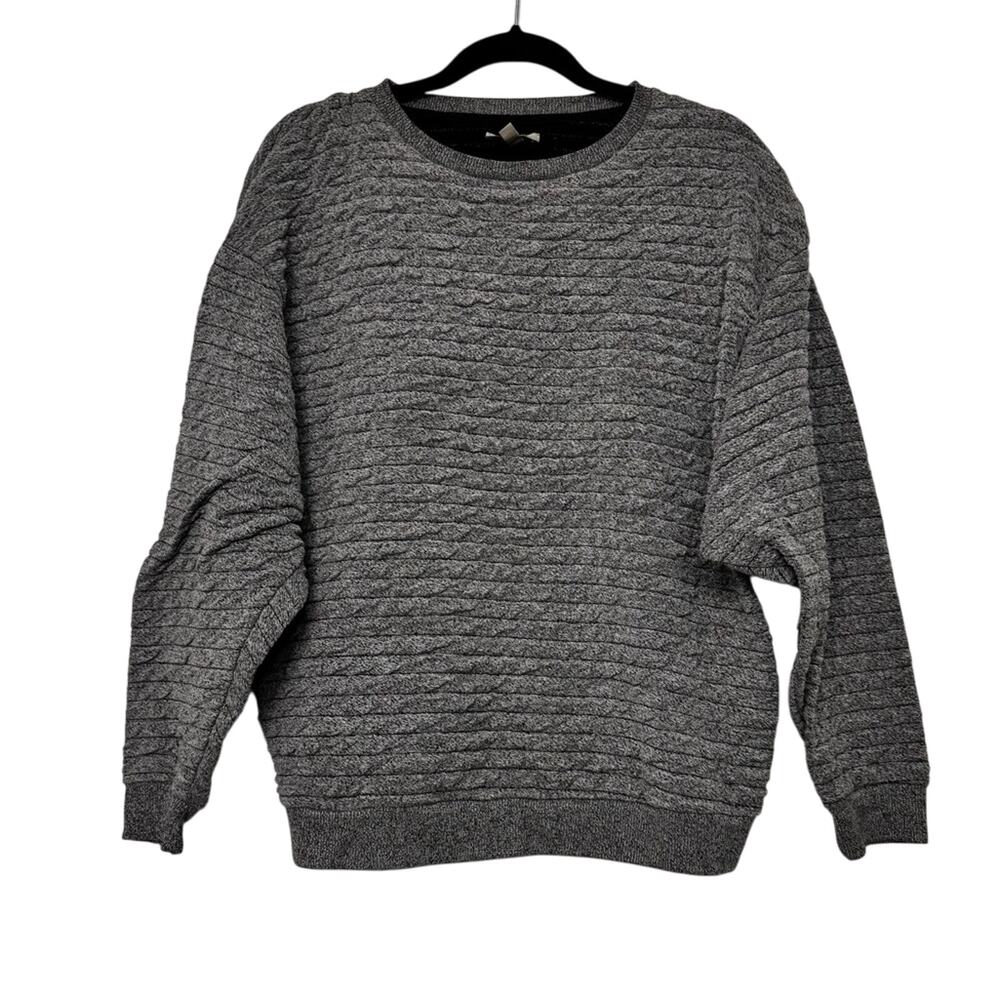 Zara‎ Trafaluc Gray Textured Knit Pullover Sweatshirt Women's Small Comfy Fall
